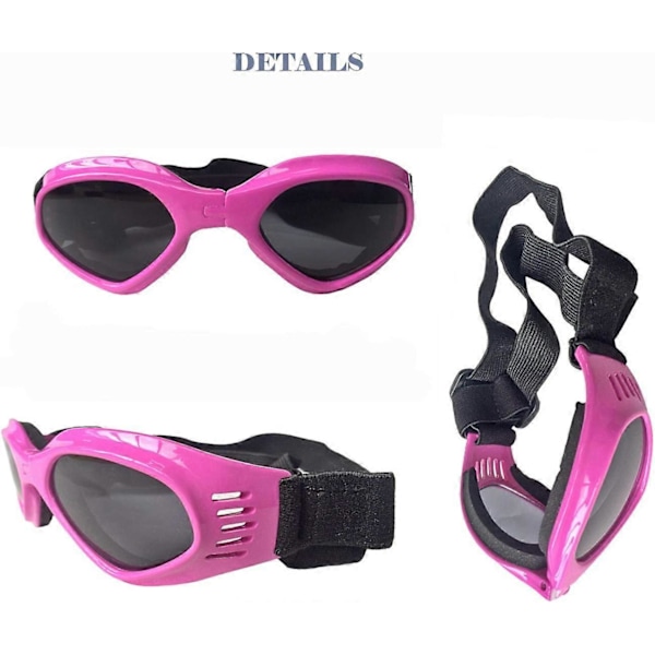 Små Hundesolbriller Vandtætte, Vindtætte og UV-sikre Kæledyrssolbriller Hundegoggles til Hunde, Hvalpe og Katte (Pink)