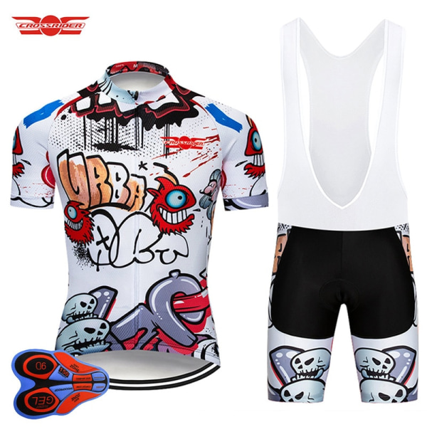 2023 Funny PRO Cykeltröja 9D Gel Bike Shorts Kostym MTB Uniform Ropa Ciclismo Herr Sommar Cykelkläder Maillot Culotte Beige XS