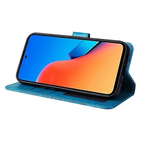 PU-nahkakotelo Xiaomi Redmi 12 4G -puhelimelle, auringonkukkakuvioitu lompakko naarmuuntumista estävä älypuhelinkotelo Blue