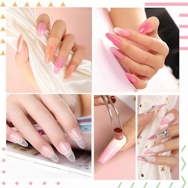 Negle Gel Sæt Gel Builder Negle Sæt med Negleforlænger Former Neglelampe Neglefil Pen Negle Manicure Begyndersæt