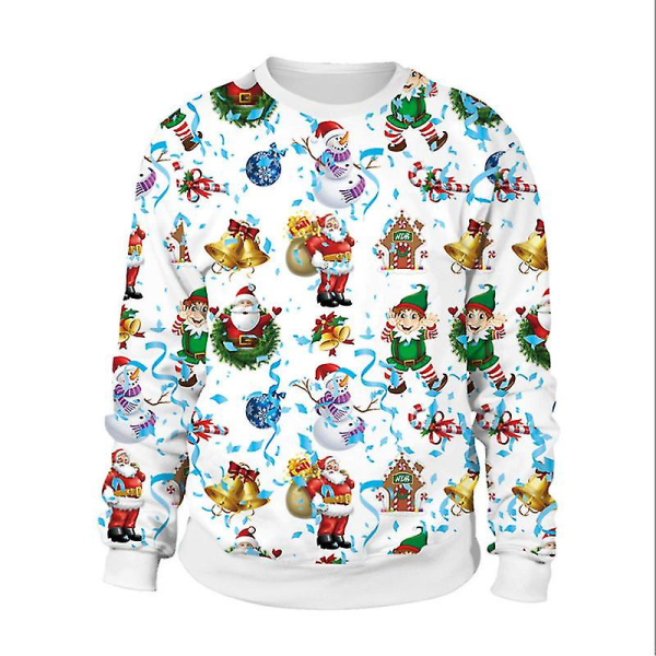 Jul Xmas Män Dam Sweatshirt 3d Print Vinter Pullover Jumper Toppar I Style 2XL