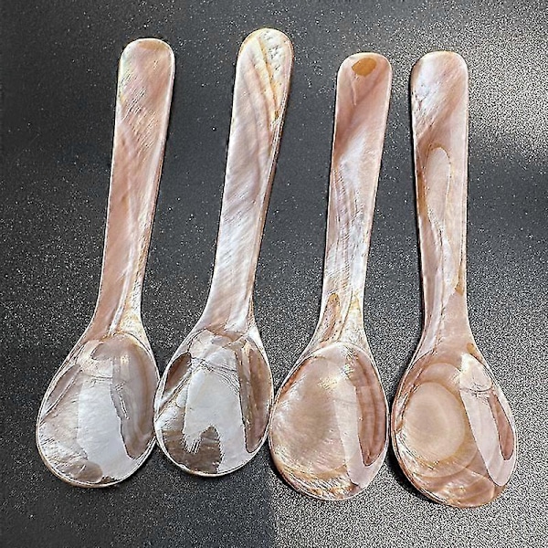 Helmiäisäiti-kaviaarilusikat, 11 cm, pyöreällä kahvalla, 4 kpl