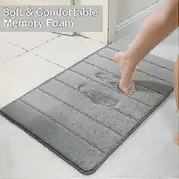 Baderomsmatte i Memory Foam, Sklisikker Badematte, Myk Absorberende Baderomsteppe, Maskinvaskbar Stor Tykk Baderomsløper For Badekar Dusj Baderom Toalett-