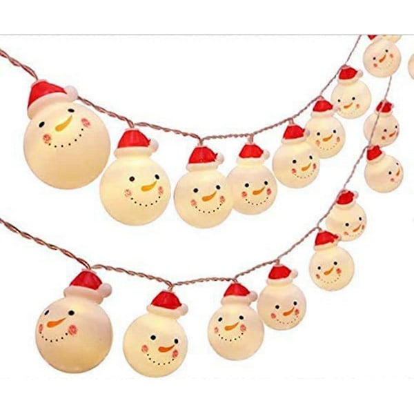 Jul Snögubbe Ljusslinga 2m 10 LED Juldekoration för Hem, Trädgård, Sovrum och Inomhus & Utomhusdekoration
