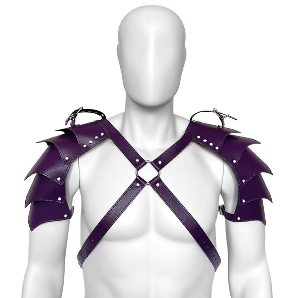 Double Armor - Purple Strong Herrskinnkläder, rustningar, läderkläder, scenföreställningar, julkostymer, sm vuxen roliga leksaker