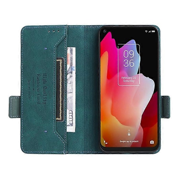 Kompatibelt för TCL 10L/10 Lite Hårdvarudesign Ställ Magnetisk Stängning Läder Mobiltelefonfodral Skydd med Plånbok Blue