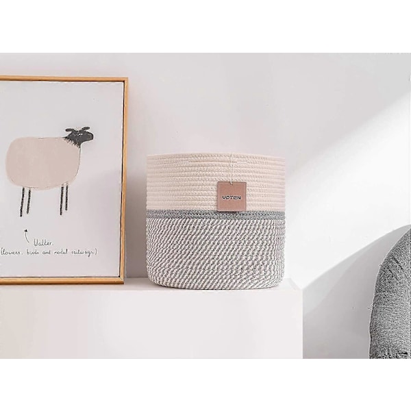 voten Säilytyslaatikot 11x11'' Säilytyskuutiot 3 kpl 12x12'' Kuutiojärjestäjään Lelujen Säilytyskaappiin Kirjahyllyyn, Kestävät ja pehmeät puuvillaiset pyöreät säilytyskorit, Sekoitus