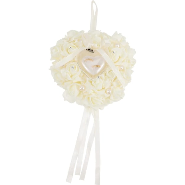Bröllopskuddar för ceremoni hjärtformad ringbox elegant stil förlovning 23x21cm ringpresentation 1-pack