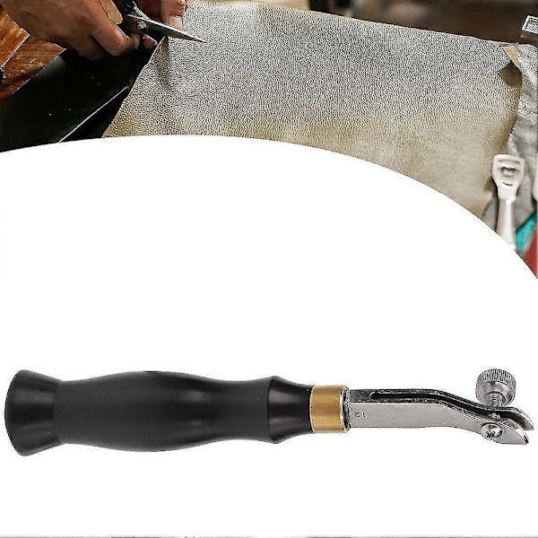 Läderhantverk DIY-verktyg i rostfritt stål - Justerbar kantpress med ebenholtshandtag (1,2 mm) - YuJia