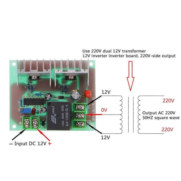 300W DC 12V til AC 220V Inverter Driver Board Power Module Drive Core Transformer