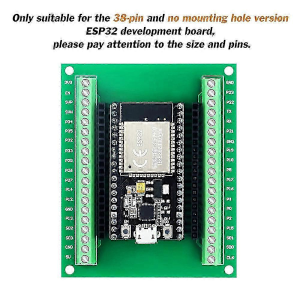 4 st ESP32 Breakout Board GPIO 1 till 2 för 38-stifts smal version ESP32 ESP-WROOM-32 Mikrocontroller