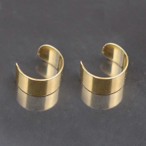 2 Par Punk Guld Sort Øre Cuff Brusk Øvre Helix Clip Stud Øreringe