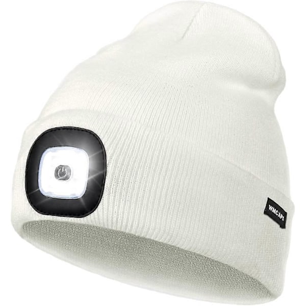 Ladattava LED-valopipo, täydellinen isänpäivälahja jouluna, lippalakki valolla, otsalamppu, unisex, lämmin neulepipo talveen