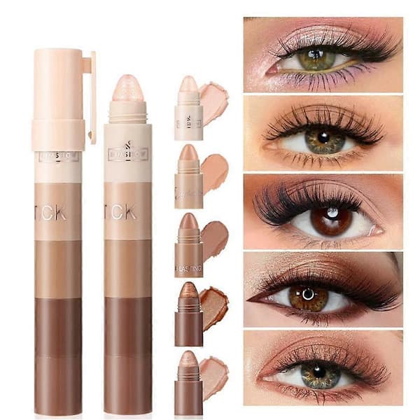 5-i-1 Mini Ögonskuggspenna Kit Sammet Matt Skimmer Highlighter Makeup B