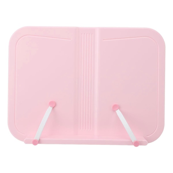 Justerbar bogholder til læsning med sideclips, lærebogsholder til tablet, opskriftsbog, pink basisversion