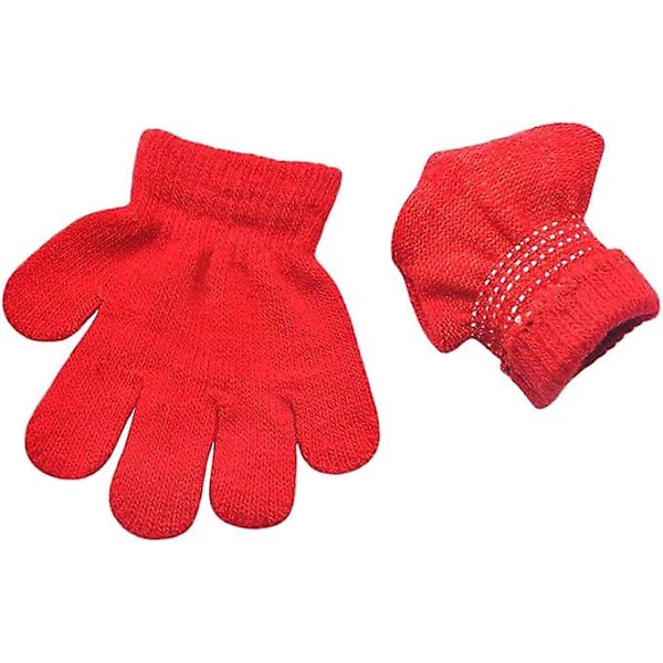 Småbarn Pojkar och Flickor Vinter Stickade Skrivhandskar, 1-3 År Gamla