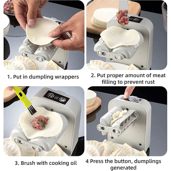Automatisk Dumplingmaskin, Elektrisk Dumplingmaskin, Dumplingverktyg, Elektrisk Ravioliformare, Dumpling Ravioli Maker