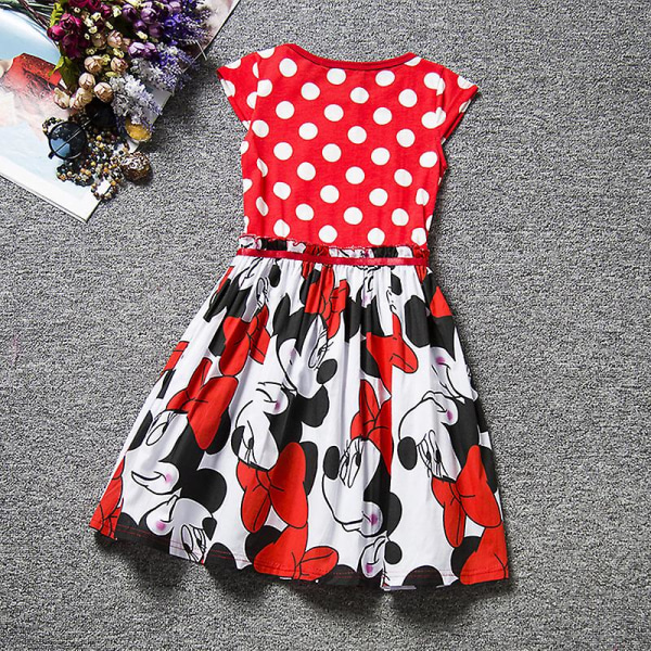 Lasten tytöt sarjakuva Minnie Mikki Hiiri printed Prinsessa Hihaton Tankkimekko Rusetti Syntymäpäiväjuhlapuku style 1 4-5 Years