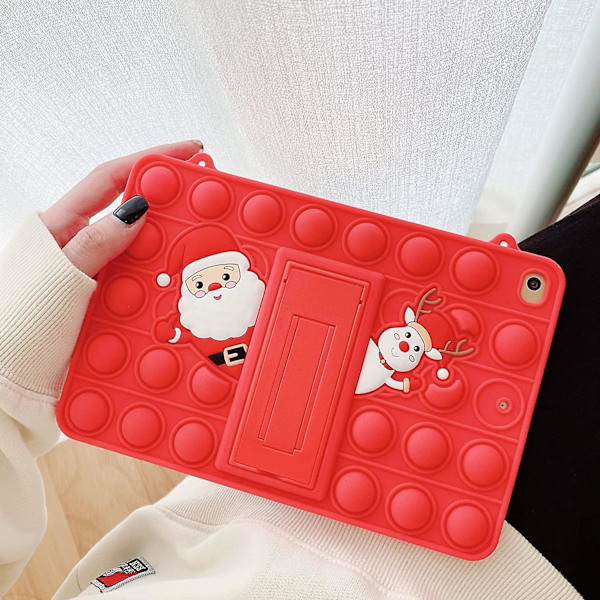 Ubiuopop Push Bubble Børne Ipad Cover Kompatibelt Med Ipad Pro 11 Tommer 2018 / 2020, Sødt Julegave Silikone Stresslindrende Cover Med Støttefod Og Lanyard