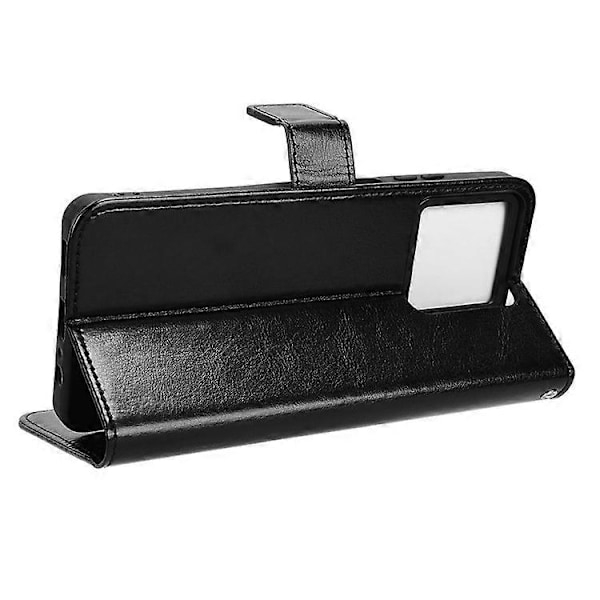 Kompatibel for ZTE Blade V50 Vita Lærdeksel med Stropp Telefon Lommebok Stativ Veske Black