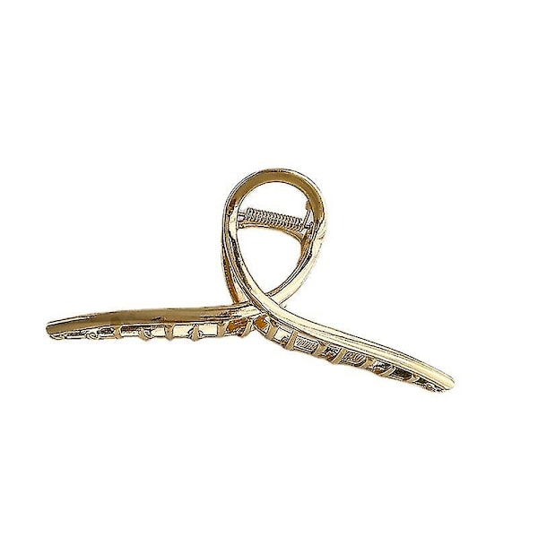 Stark Hårklämma i Metall Halkfri Stor Hårklämma Halkfria Hårspännen Hårnål Mode Hårstyling Tillbehör För Kvinnor Och Flickor Tunt Tjockt Hår (1st, Guld)