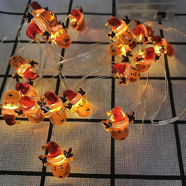 2m 20 Led Batteridriven Jul Fairy String Lights Dekor, Älg