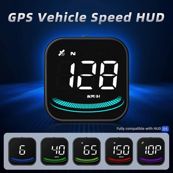 G4 Bil HUD för Head Up Display Hastighet Kompass Vägmätare Alarm Trötthetskörning Remi