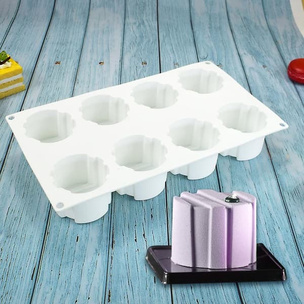 8 Hålrum Cylinderform Kakformar Mousseformar Choklad Bakverktyg