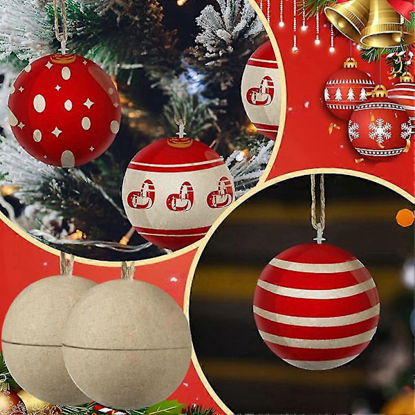 24 st Jul Pappersmachébollar 8 cm Omålade Tomma Boll Ornament Hantverksmaterial