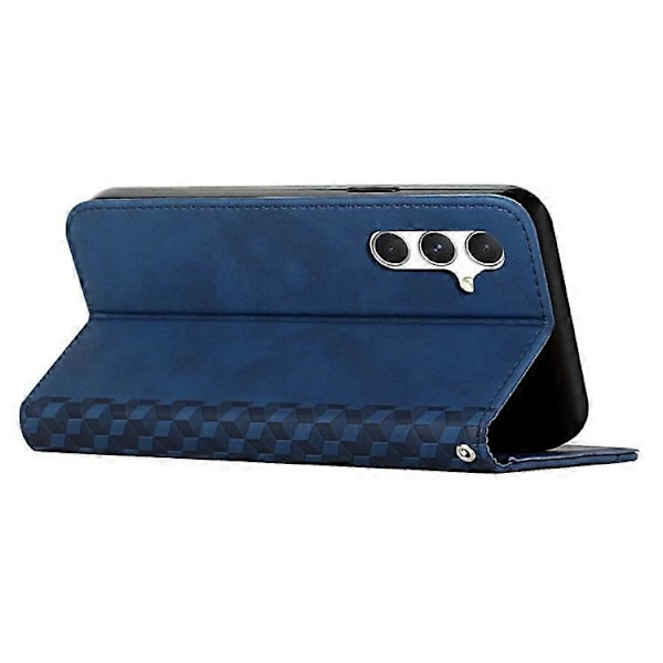 Kompatibel til Samsung Galaxy A36 5G Telefon Cover Præget PU Læder Wallet Stand Case Azure