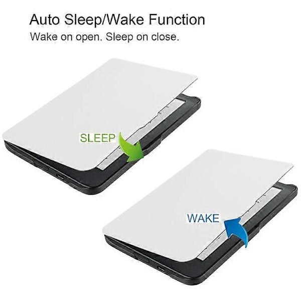 PU Läder Smart Magnetisk Flip Ereader Fodral Kompatibelt För Kobo Clara HD White