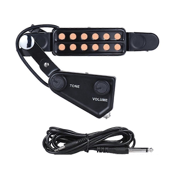 12 Hull Akustisk Gitar Pickup Lydhull Pickup Magnetisk Transduser Fader Lydkabel Gitardeler Y