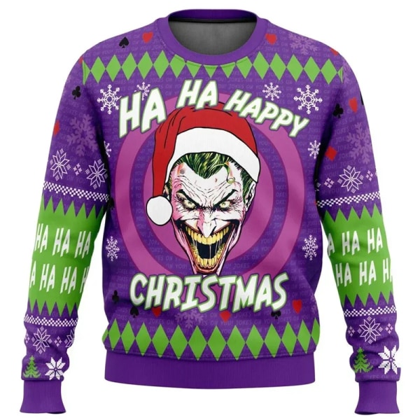 23 Ha Ha Merry Christmas Clown Jultröja present jultomten pullover herr 3D sweatshirt och toppkläder style 2 6XL