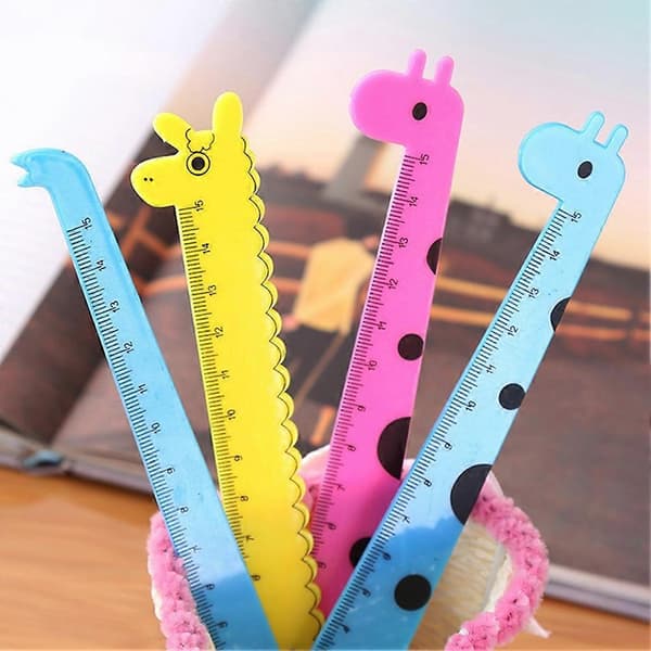 Söt Tecknad Giraff Djur Plast Linjal Barn Student Skolmaterial Present