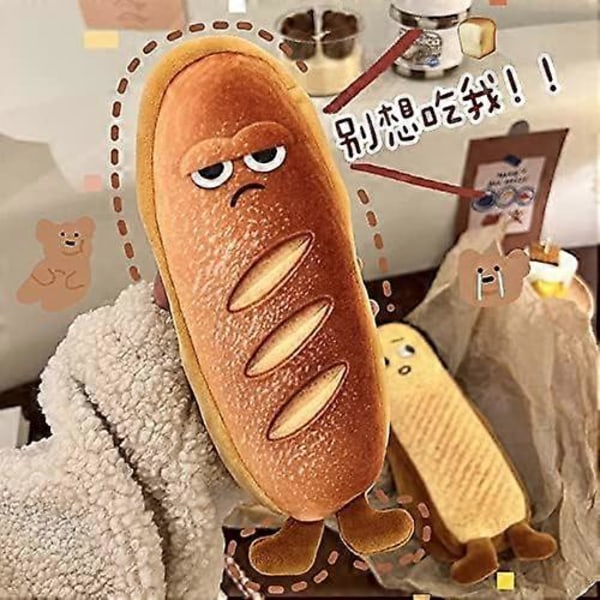 Kreativ Söt Rolig Ansiktssimulering Tema Äkta Mat Toast Varmkorv Bröd Karaktär Mjuk Fylld Yta Kläder Dragkedja Pennfodral - Toast