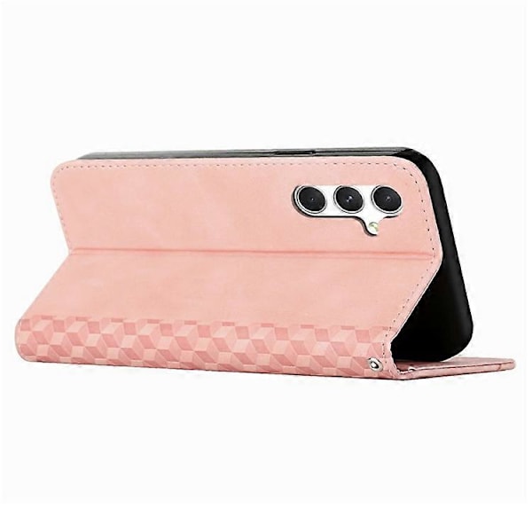 Yhteensopiva Samsung Galaxy A36 5G puhelimen suojakuori, painettu PU-nahkainen lompakkokotelo jalustalla PinkGold