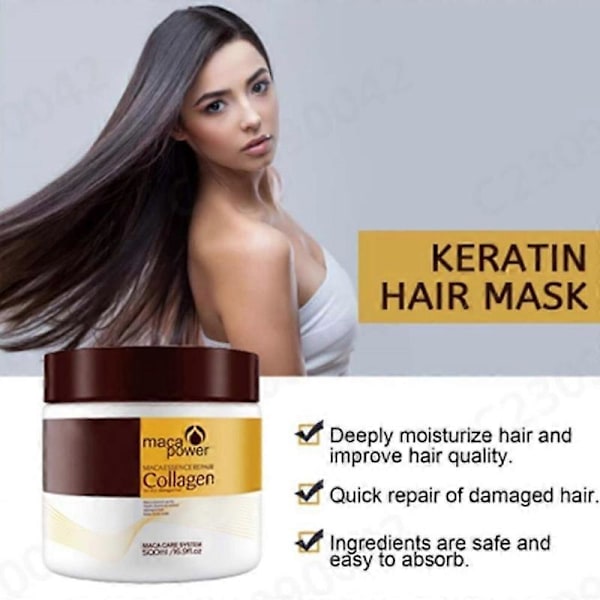 Collagen Hårbehandling Maca Collagen Hårkur Dyp Reparerende Maske