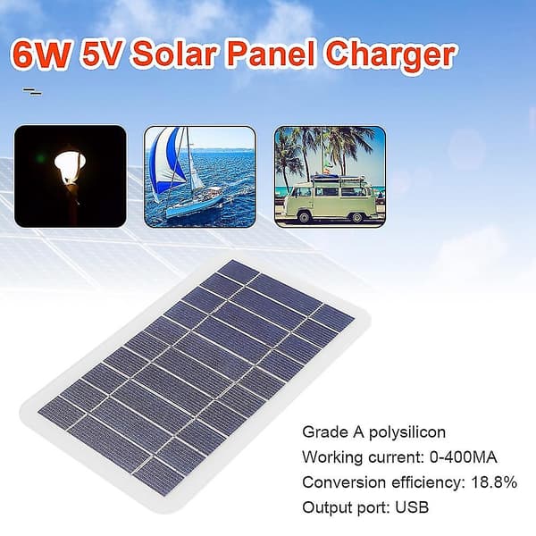 6w 5v Solcellepanel Utendørs Bærbar Monokrystallinsk Silisium Solcellelader Usb Ryggsekk Solcelle C
