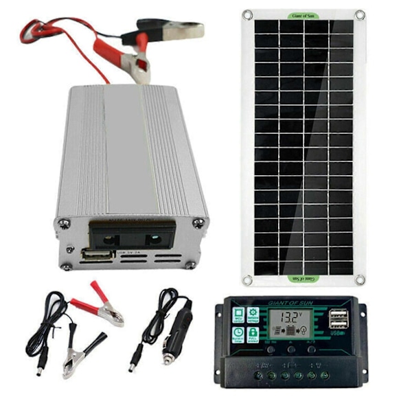 200W aurinkopaneelisarja 12V - 220V akkulaturi 100A:lla