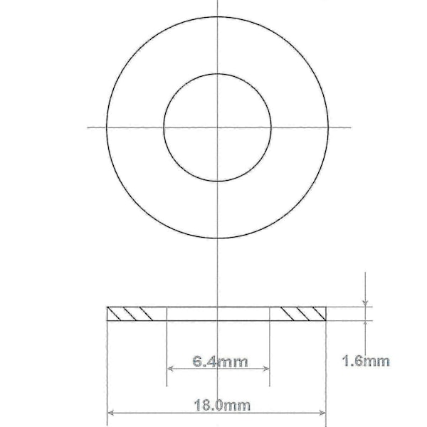 Metal Skiver M6, Flade Skiver 50 Stk, Rustfri Stål Skive M6 X 18mm, Skive I 304 Rustfrit Stål Din9021 / Iso7093