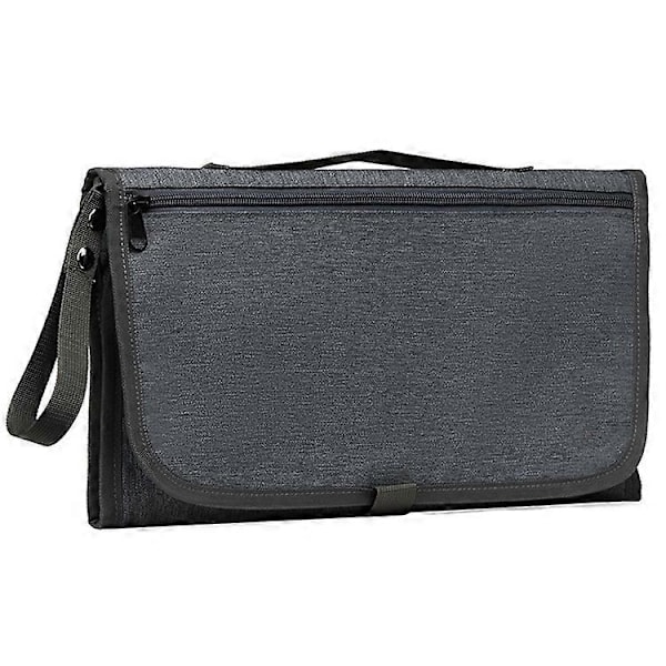 ZS0123 Portabel Vikbar Skötdyna Utomhus Blöjbytesdyna med Förvaringsfickor för Småbarn Spädbarn DarkGrey