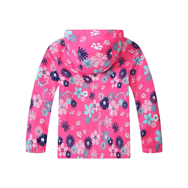 Barn Flickor Windbreaker Huvjacka Fleecefodrad Hel Zip Coat Ytterkläder color 2 120-M