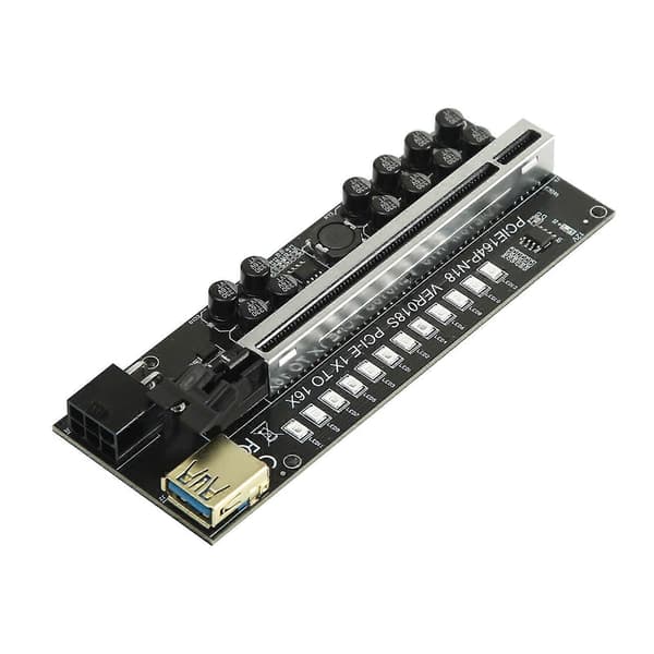 VER018S PCI-E Extender Riser 1x til 16x USB 3.0 LED Kort PCI-E Adapter Til GPU