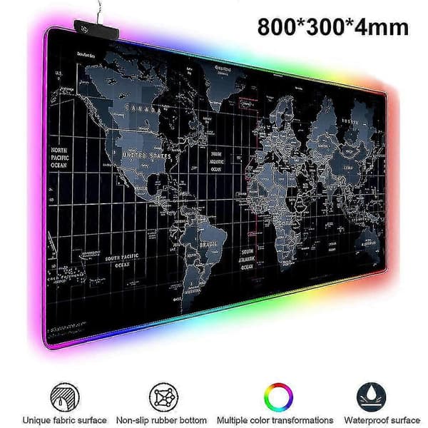 Rgb Musematte, Gaming Musematte Med 14 Led Lysmoduser, 800x300x4mm