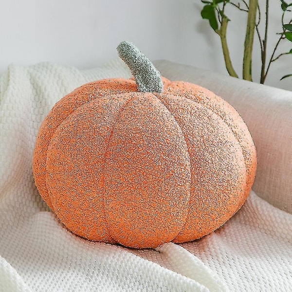 Fleece kurpitsanheittotyynyt Ultrapehmeä sherpa koristeellinen söpö 3d muotoinen tyyny Halloween Orange