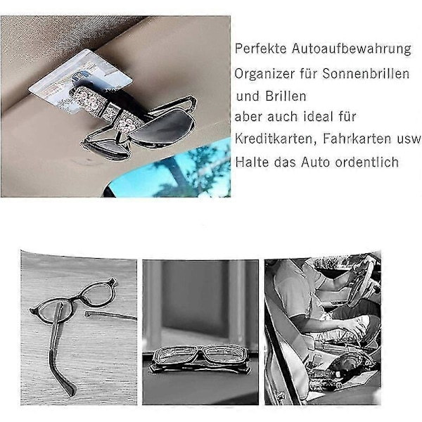 2-pack Bilglasögonhållare, Solglasögonhållare för bil, Solskydd för bilglasögon H