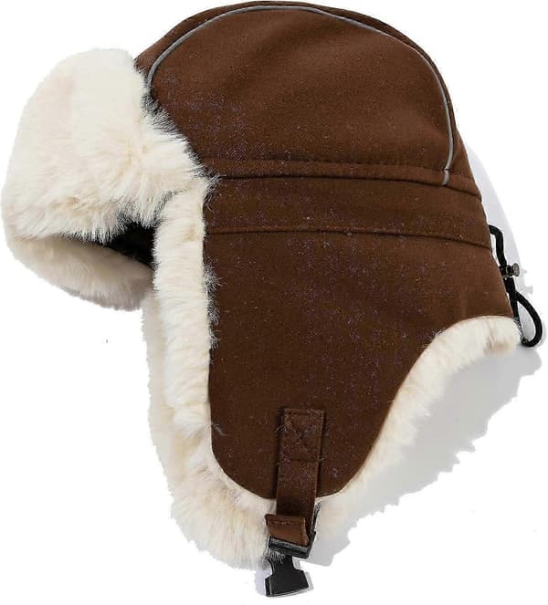 Faux Fur Hat Dame Vinterhatte med Øreklapper Russisk Hat til Mænd Kosak