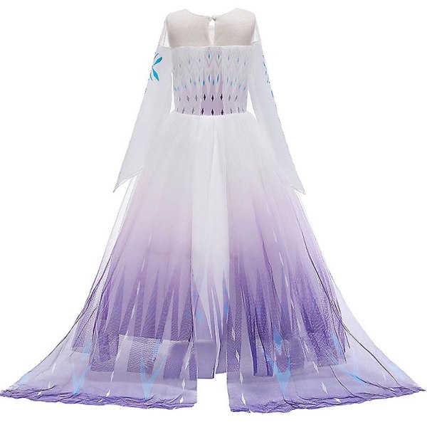 Frozen 2 Elsa Prinsessa Tylli Mekko Pitkähihainen Gradientti Puku Lapset Tytöt Halloween Joulu Cosplay Juhlaesitys Fancy Pue Purple 7-8 Years