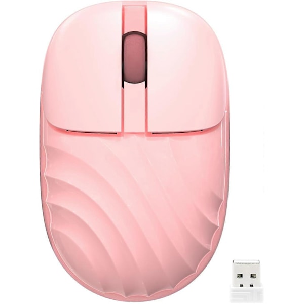 Bluetooth & Trådløs Mus, 3 Moduser Bluetooth 5.0 & 3.0 Oppladbar Mus med Søt Vannbølge, 3 Knapper, 2.4G Bærbar Datamus for iPad, La