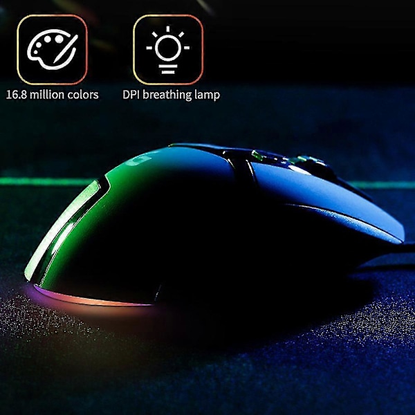 G502 Ergonomisk Kablet Gaming Optisk Mus Macro 7200dpi Rgb Computer Spil Anti-slip Mus CCB